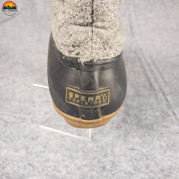 Sperry Saltwater Emboss Ankle Duck Boots Gray Black Waterproof Women's Size 9 - Picture 12 of 12